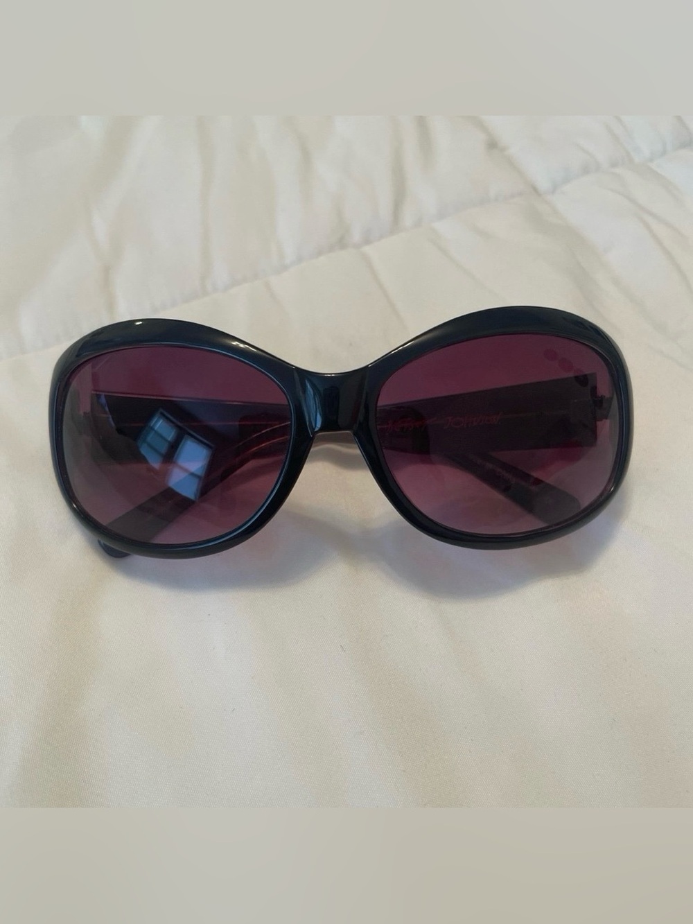 Betsey Johnson Vintage Black Sunglasses with Purple Lenses